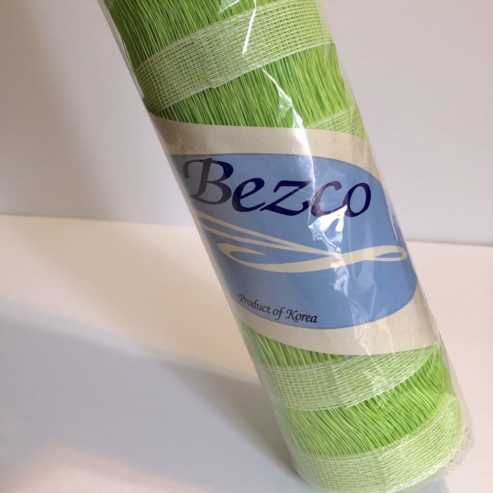 BEZCO decorative wide mesh ribbon lime green BNWT